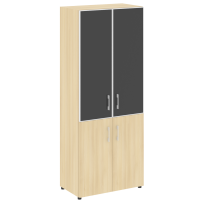 Шкаф LT.ST-1.2 R black Yalta / Дуб Мали – Стекло Black 800×450×1987