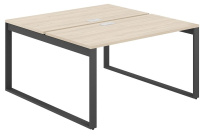 Стол-бенч с лючком Allegro / 1200×1438×750  / Профиль О-образный: 70×20 Антрацит / Столешница: Белый / AG.134.WH.L.72.AN