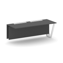 Сектор переговорного стола проходной Steel Meet KD-PR.B.SPPO-20 / Тиквуд Светлый – Металл Белый / 2000×800×750 Сектор переговорного стола проходной Steel Meet KD-PR.B.SPPO-20 / Тиквуд Светлый – Металл Белый / 2000×800×750