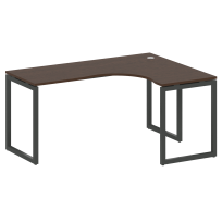 Metal System Quattro Стол криволинейный правый на О-образном м/к 40БО.СА-4 (R) Акация/Антрацит металл 1600*1200*750
