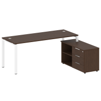Metal System Р. ст. с тумбой на П-образном м/к БП.РС-СТС-2.5 (R) Акация/Антрацит металл 1900*1520*750
