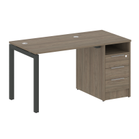 Metal System Quattro Р. ст. с тумбой на П-образном м/к 50БП.РС-СТП-1.1 Акация/Антрацит металл 1412*720*750 Metal System Quattro Р. ст. с тумбой на П-образном м/к 50БП.РС-СТП-1.1 Акация/Антрацит металл 1412*720*750