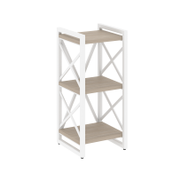 Loft Стеллаж на регулируемых опорах-3 полки VR.L-MST.O-3.4 Тиквуд тёмный/Чёрный металл 400×400×910