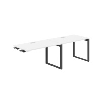 Стол-бенч комбо s-b-s с лючком Allegro / 2800×700×750 / Профиль О-образный: 70×20 Антрацит / Столешница: Белый / AG.195.WH.L.72.AN