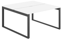 Стол-бенч с вырезом Allegro / 1600×1438×750 / Профиль О-образный: 70×20 Антрацит / Столешница: Белый / AG.136.WH.V.72.AN Стол-бенч с вырезом Allegro / 1600×1438×750 / Профиль О-образный: 70×20 Антрацит / Столешница: Белый / AG.136.WH.V.72.AN
