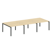 Metal System Quattro Р. ст. на 6 раб. места на П-образном м/к 50БП.СМ-6.2 Акация/Антрацит металл 3600*1475*750 Metal System Quattro Р. ст. на 6 раб. места на П-образном м/к 50БП.СМ-6.2 Акация/Антрацит металл 3600*1475*750