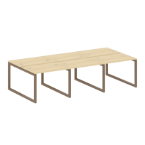 Metal System Quattro Р. ст. на 6 раб. места на О-образном м/к 50БО.СМ-6.1 Акация/Антрацит металл 3000*1475*750