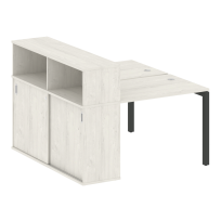 Metal System Quattro Р. ст. с шкафом-купе на П-образном м/к 50БП.РС-СШК-2.1 Т Акация/Антрацит металл 1410*1475*1098