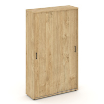 Шкаф-купе с полками Style Project SN.SHK-001 / Акация Лорка – Белый – Черные ручки / 1200×400×1982