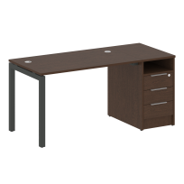 Metal System Quattro Р. ст. с тумбой на П-образном м/к 50БП.РС-СТП-1.2 Акация/Антрацит металл 1612*720*750