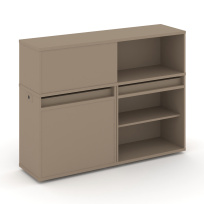 Estetica Набор №11. Тумба двойная+низкая надставка ES.NB.2N-11 Латте 1500×410×1135