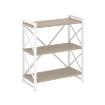 Loft Стеллаж на регулируемых опорах-3 полки VR.L-MST.O-3.8 Тиквуд тёмный/Чёрный металл 800×400×910