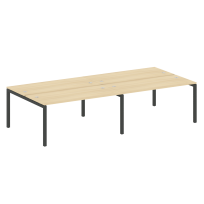 Metal System Quattro Р. ст. на 4 раб. места на П-образном м/к 50БП.СМ-4.4 Акация/Антрацит металл 3200*1475*750 Metal System Quattro Р. ст. на 4 раб. места на П-образном м/к 50БП.СМ-4.4 Акация/Антрацит металл 3200*1475*750