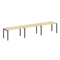 Metal System Quattro Р. ст. на 3 раб. места на П-образном м/к 50БП.СМ-3.3 Акация/Антрацит металл 4200*720*750 Metal System Quattro Р. ст. на 3 раб. места на П-образном м/к 50БП.СМ-3.3 Акация/Антрацит металл 4200*720*750