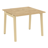 Onix Wood Стол переговорный (1 столешница) OW.PRG-1.1 Белый бриллиант/Дуб светлый/Белый металл 980*980*750