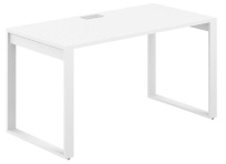 Стол офисный с лючком Allegro / 1400×800×750 / Профиль О-образный: 70×20 Металлокаркас: Белый / Столешница: Акация равелло/ AG.108.AR.L.72.WH Стол офисный с лючком Allegro / 1400×800×750 / Профиль О-образный: 70×20 Металлокаркас: Белый / Столешница: Акация равелло/ AG.108.AR.L.72.WH