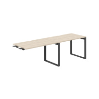 Стол-бенч комбо s-b-s с вырезом Allegro / 2400×600×750 / Профиль О-образный: 70×20 Антрацит / Столешница: Белый / AG.191.WH.V.72.AN