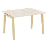 Onix Wood Стол переговорный (1 столешница) OW.PRG-1.2 Белый бриллиант/Дуб светлый/Белый металл 1180*980*750