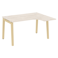 Onix Wood Стол эргономичный правый OW.SA-3 (R) Белый бриллиант/Дуб светлый/Белый металл 1380*1180*750 (800/460)