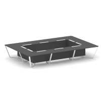 Стол для переговоров прямоугольный Steel Meet KD-PR.B.SP-20K / Тиквуд Светлый – Металл Белый / 4800×3200×750 Стол для переговоров прямоугольный Steel Meet KD-PR.B.SP-20K / Тиквуд Светлый – Металл Белый / 4800×3200×750