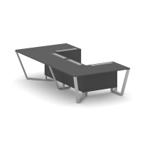Стол для переговоров П-образный Steel Meet KD-PR.B.SP-07P / Тиквуд Светлый – Металл Серый / 1600×3200×750 Стол для переговоров П-образный Steel Meet KD-PR.B.SP-07P / Тиквуд Светлый – Металл Серый / 1600×3200×750