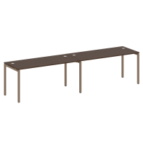 Metal System Quattro Р. ст. на 2 раб. места на П-образном м/к 40БП.СМ-2.4 Акация/Антрацит металл 3200*720*750