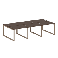 Metal System Quattro Р. ст. на 6 раб. места на О-образном м/к 50БО.СМ-6.1 Акация/Антрацит металл 3000*1475*750