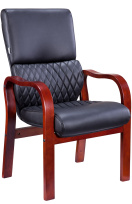 Стул офисный Everprof President Wood CF Экокожа Черный Стул офисный Everprof President Wood CF Экокожа Черный