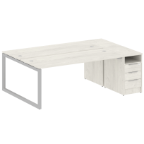 Metal System Quattro Р. ст. с тумбой на О-образном м/к 50БО.РС-СТП-2.5 Акация/Антрацит металл 2212*1475*750 Metal System Quattro Р. ст. с тумбой на О-образном м/к 50БО.РС-СТП-2.5 Акация/Антрацит металл 2212*1475*750