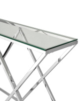 Консоль ИНСИГНИЯ 115×30 сталь темный хром стекло smoke Консоль ИНСИГНИЯ 115×30 сталь темный хром стекло smoke