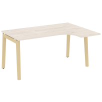 Onix Wood Стол эргономичный правый OW.SA-4 (R) Белый бриллиант/Дуб светлый/Белый металл 1580*1180*750 (800/460)