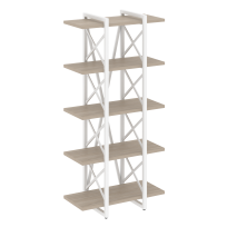 Loft Стеллаж на регулируемых опорах-5 полок VR.L-MST.O-5.4V Тиквуд тёмный/Чёрный металл 800×400×1650 Loft Стеллаж на регулируемых опорах-5 полок VR.L-MST.O-5.4V Тиквуд тёмный/Чёрный металл 800×400×1650