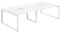 Стол-бенч с лючком Allegro / 3200×1438×750 / Профиль О-образный: 70×20 Белый / Столешница: Белый / AG.146.WH.L.72.WH Стол-бенч с лючком Allegro / 3200×1438×750 / Профиль О-образный: 70×20 Белый / Столешница: Белый / AG.146.WH.L.72.WH