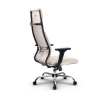 Кресло для руководителя Метта L 1m 44M/2D_17833_Кожа перфорированная NewLeather – Бежевый
