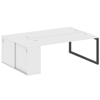 Metal System Quattro Р. ст. с шкафом-купе на О-образном м/к 50БО.РС-СШК-1.5 Т Акация/Антрацит металл 2210*1475*750