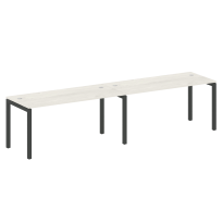 Metal System Quattro Р. ст. на 2 раб. места на П-образном м/к 50БП.СМ-2.4 Акация/Антрацит металл 3200*720*750