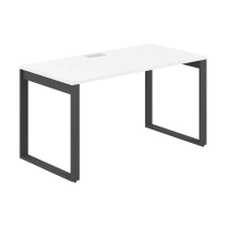 Стол офисный с лючком Allegro / 1200×600×750 / Профиль О-образный: 70×20 Антрацит / Столешница: Белый / AG.101.WH.L.72.AN Стол офисный с лючком Allegro / 1200×600×750 / Профиль О-образный: 70×20 Антрацит / Столешница: Белый / AG.101.WH.L.72.AN