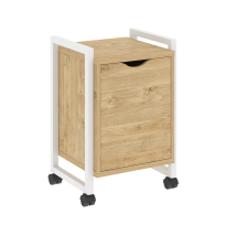 Loft Тумба на колесных опорах с распашным фасадом VR.L-T2.K Тиквуд тёмный/Чёрный металл 500×460×767 Loft Тумба на колесных опорах с распашным фасадом VR.L-T2.K Тиквуд тёмный/Чёрный металл 500×460×767