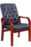 Стул офисный Everprof Monaco Wood CF Экокожа Черный Стул офисный Everprof Monaco Wood CF Экокожа Черный