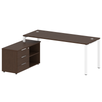 Metal System Р. ст. с тумбой на П-образном м/к БП.РС-СТС-2.5 (L) Акация/Антрацит металл 1900*1520*750