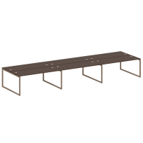 Metal System Quattro Р. ст. на 6 раб. места на О-образном м/к 40БО.СМ-6.5 Акация/Антрацит металл 5400*1475*750