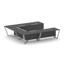 Стол для переговоров П-образный Steel Meet KD-PR.B.SP-11P / Тиквуд Светлый – Металл Серый / 3200×3200×750 Стол для переговоров П-образный Steel Meet KD-PR.B.SP-11P / Тиквуд Светлый – Металл Серый / 3200×3200×750