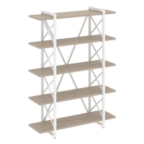 Loft Стеллаж на регулируемых опорах-5 полок VR.L-MST.O-5.8V Тиквуд тёмный/Чёрный металл 1200×400×1650 Loft Стеллаж на регулируемых опорах-5 полок VR.L-MST.O-5.8V Тиквуд тёмный/Чёрный металл 1200×400×1650