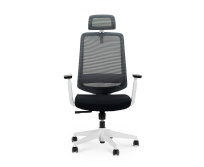Кресло для руководителя NORDEN Лондон офис white plastic / белый пластик / серая сетка / черная ткань Кресло для руководителя NORDEN Лондон офис white plastic / белый пластик / серая сетка / черная ткань