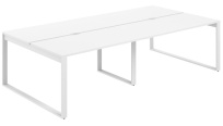 Стол-бенч с вырезом Allegro / 2800×1438×750 / Профиль О-образный: 70×20 Белый / Столешница: Белый / AG.145.WH.V.72.WH Стол-бенч с вырезом Allegro / 2800×1438×750 / Профиль О-образный: 70×20 Белый / Столешница: Белый / AG.145.WH.V.72.WH