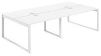 Стол-бенч с лючком Allegro / 2400×1438×750 / Профиль О-образный: 70×20 Белый / Столешница: Белый / AG.144.WH.L.72.WH Стол-бенч с лючком Allegro / 2400×1438×750 / Профиль О-образный: 70×20 Белый / Столешница: Белый / AG.144.WH.L.72.WH