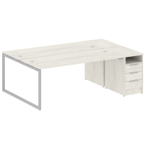 Metal System Quattro Р. ст. с тумбой на О-образном м/к 40БО.РС-СТП-2.5 Акация/Антрацит металл 2212*1475*750 Metal System Quattro Р. ст. с тумбой на О-образном м/к 40БО.РС-СТП-2.5 Акация/Антрацит металл 2212*1475*750
