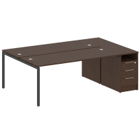 Metal System Quattro Р. ст. с тумбой на П-образном м/к 40БП.РС-СТП-2.5 Акация/Антрацит металл 2212*1475*750