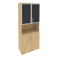 Onix Шкаф высокий широкий O.ST-1.4 R black Тиквуд светлый/Стекло black 800*420*1977 Onix Шкаф высокий широкий O.ST-1.4 R black Тиквуд светлый/Стекло black 800*420*1977