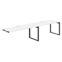 Стол-бенч комбо s-b-s с лючком Allegro / 3200×700×750 / Профиль О-образный: 70×20 Антрацит / Столешница: Белый / AG.196.WH.L.72.AN